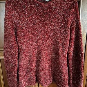 Victoria Jones Women's Red Yellow Soft Acrylic Polyester Sweater Size M EUC